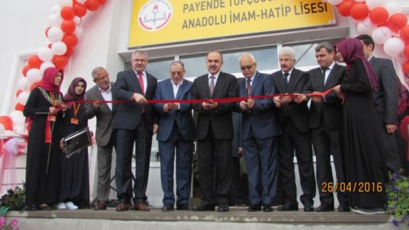Payende Topcuoğlu Anadolu İmam Hatip Lisesi Açılışı ve Ziya Aydın Erkek Anadolu İmam Hatip Lisesi Temel Atma Töreni 26/04/2016 tarihinde yapıldı.